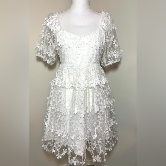 Endless Rose Lace Bustier Mini Dress Women’s White Small NWOT - Picture 3 of 8